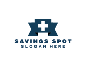 Medical Cross Ribbon logo design