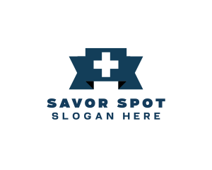 Medical Cross Ribbon logo design