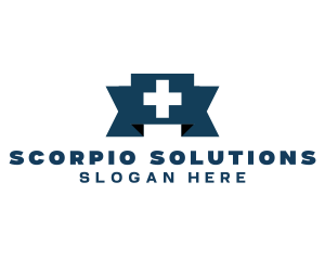 Medical Cross Ribbon logo design