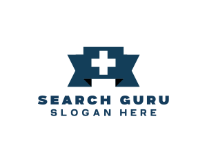 Medical Cross Ribbon logo design