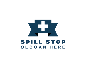 Medical Cross Ribbon logo design