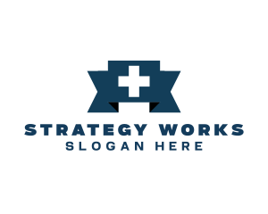 Medical Cross Ribbon logo design