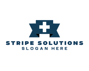 Medical Cross Ribbon logo design