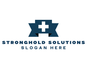 Medical Cross Ribbon logo design