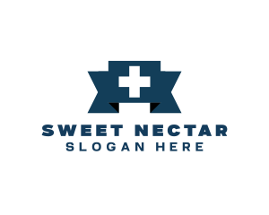 Medical Cross Ribbon logo design