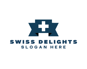 Swiss - Medical Cross Ribbon logo design