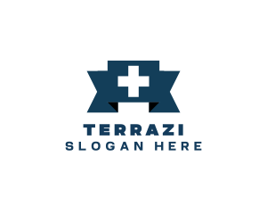 Medical Cross Ribbon logo design