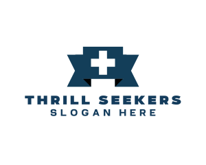 Medical Cross Ribbon logo design