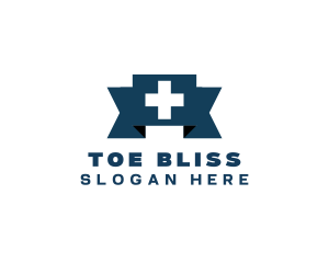 Medical Cross Ribbon logo design