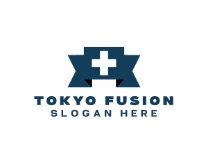 Medical Cross Ribbon logo design