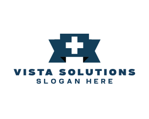 Medical Cross Ribbon logo design