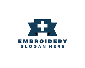 Medical Cross Ribbon logo design