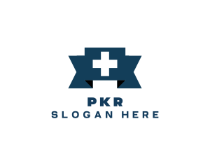 Medical Cross Ribbon logo design