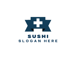 Medical Cross Ribbon logo design