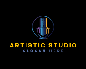 Studio - Microphone Media Studio logo design