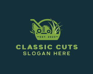 Grass Lawn Mower logo design