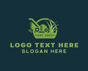 Grass Lawn Mower Logo