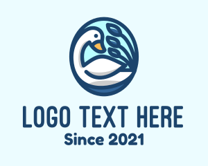 Pond - Blue Lake Swan logo design