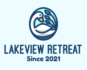 Lake - Blue Lake Swan logo design