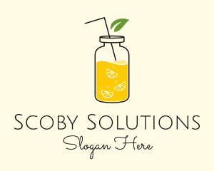 Scoby - Lemon Leaf Juice logo design