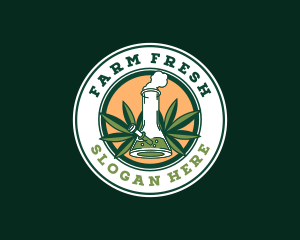 Marijuana Weed Bong logo design