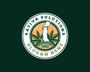 Marijuana Weed Bong logo design