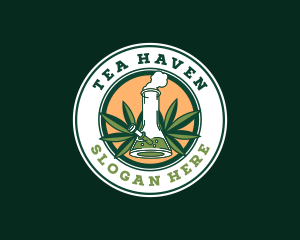 Marijuana Weed Bong logo design