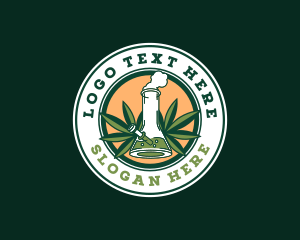 Sativa - Marijuana Weed Bong logo design