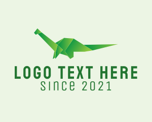 Paper - Green Dinosaur Origami logo design