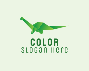 Green Dinosaur Origami  Logo