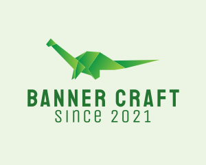 Green Dinosaur Origami  logo design