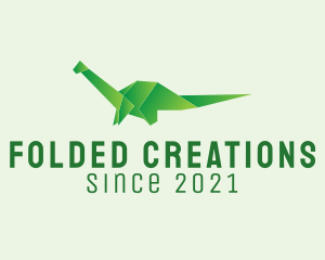 Green Dinosaur Origami  logo design