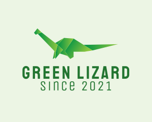 Green Dinosaur Origami  logo design