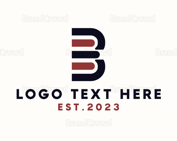 Book Stack Letter B Logo