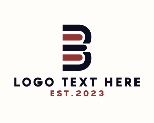 Dictionary - Book Stack Letter B logo design