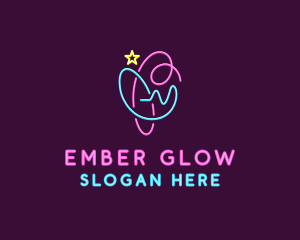 Abstract Glowing Symbol logo design