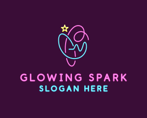 Abstract Glowing Symbol logo design