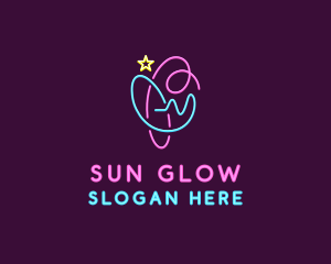 Abstract Glowing Symbol logo design