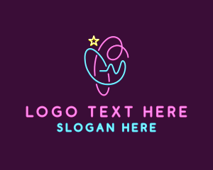 Bistro - Abstract Glowing Symbol logo design