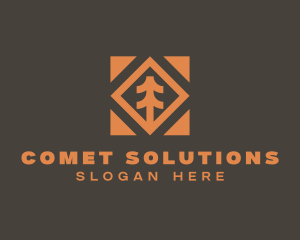 Conifer Tree Plant Woods logo design