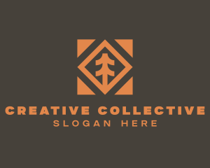 Conifer Tree Plant Woods logo design