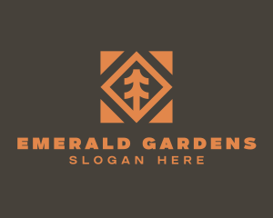 Conifer Tree Plant Woods logo design