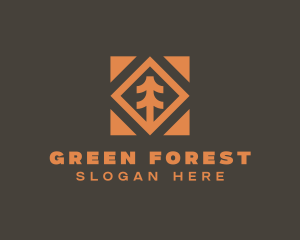 Conifer Tree Plant Woods logo design