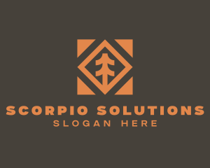 Conifer Tree Plant Woods logo design