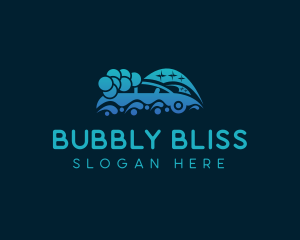 Car Wash Sparkling Bubbles logo design