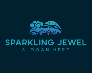 Car Wash Sparkling Bubbles logo design