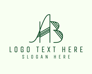 Letter Ab - Elegant Striped Letter AB logo design