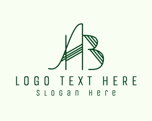 Elegant Striped Letter AB Logo