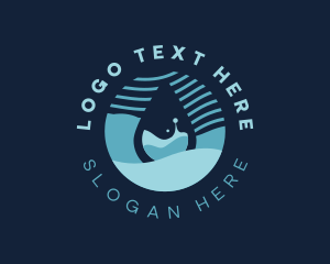 Fresh - Water Wave Droplet logo design