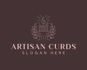 Artisanal Column Candle logo design